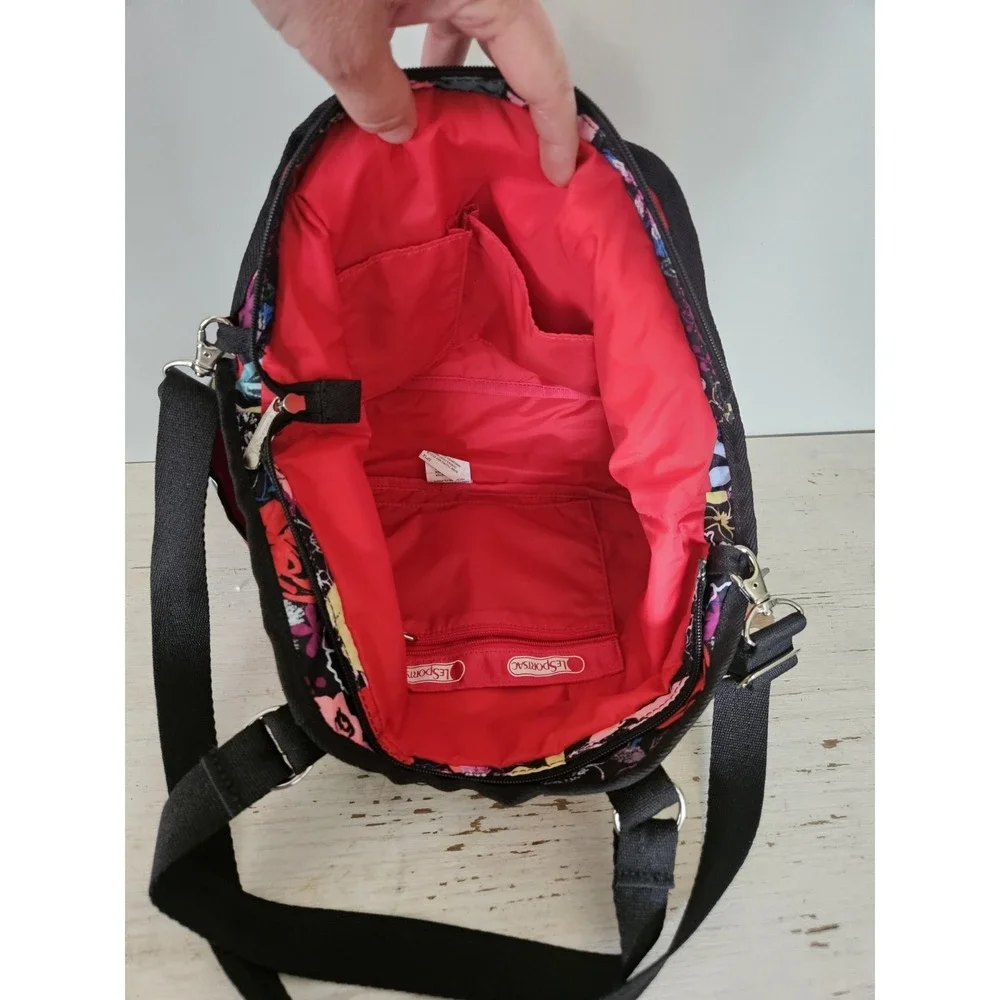 Le SportSac Crossbody Bag Black Floral Print - Picture 5 of 9